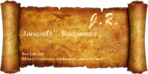 Jancsó Radamesz névjegykártya